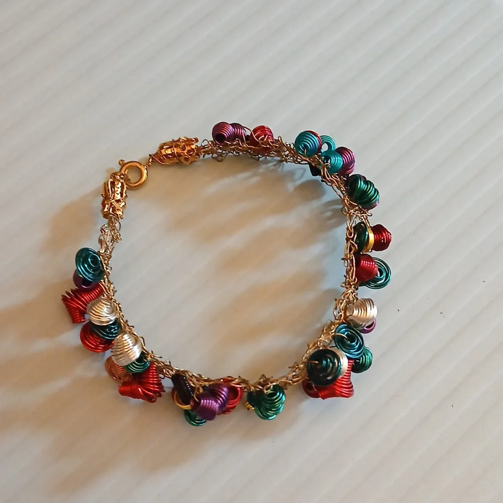 Women's Artisan Colorful Wire Wrapped Statement Bracelet